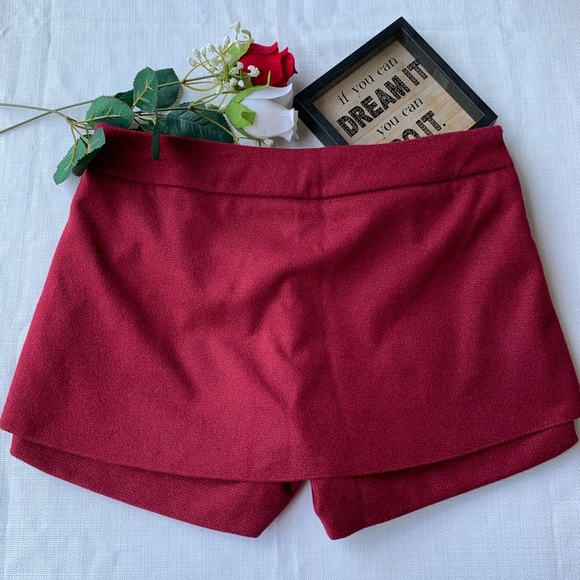 KYE Urban Streetwear Office Asymmetric Wool Skirt Shorts Skort Size Medium. - Picture 2 of 6